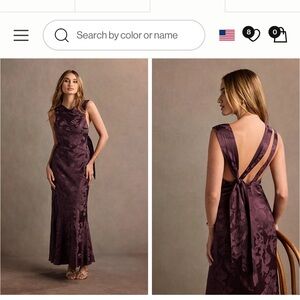 Azazie Plum Backless Dress